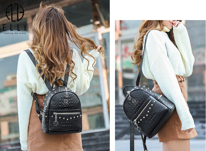 ELLY EB21 26 leather high-top backpack