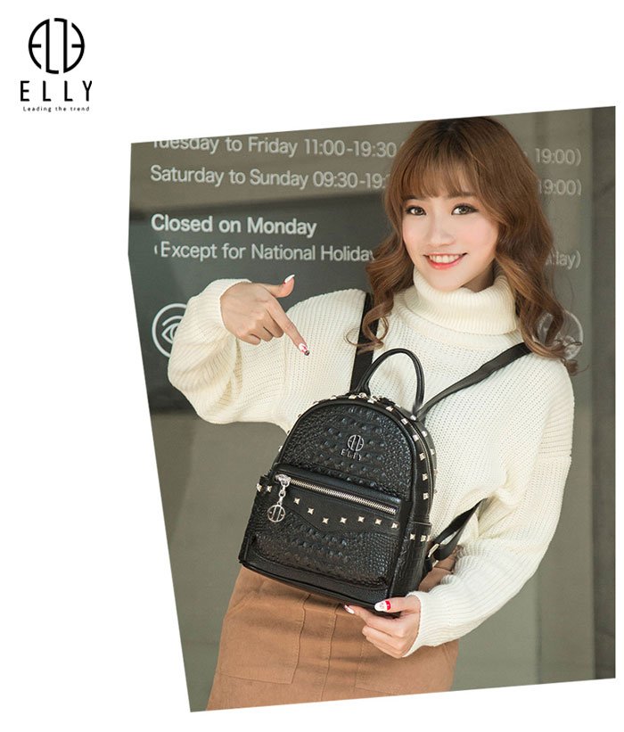 ELLY EB21 14 high-cap leather backpack